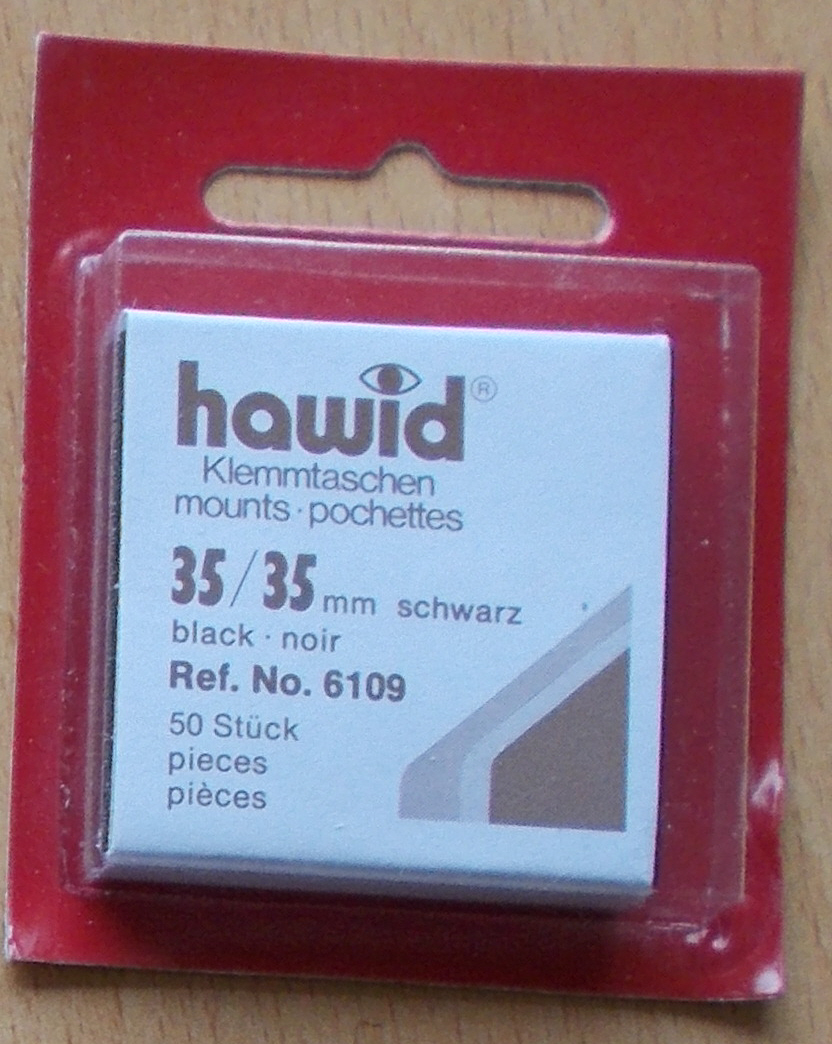 (image for) Hawid Stamp Mounts - Black 35mm x 35mm